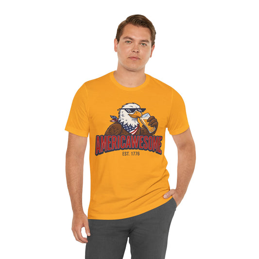 Merica!!!! graphic T-shirt with bold Americana artwork.