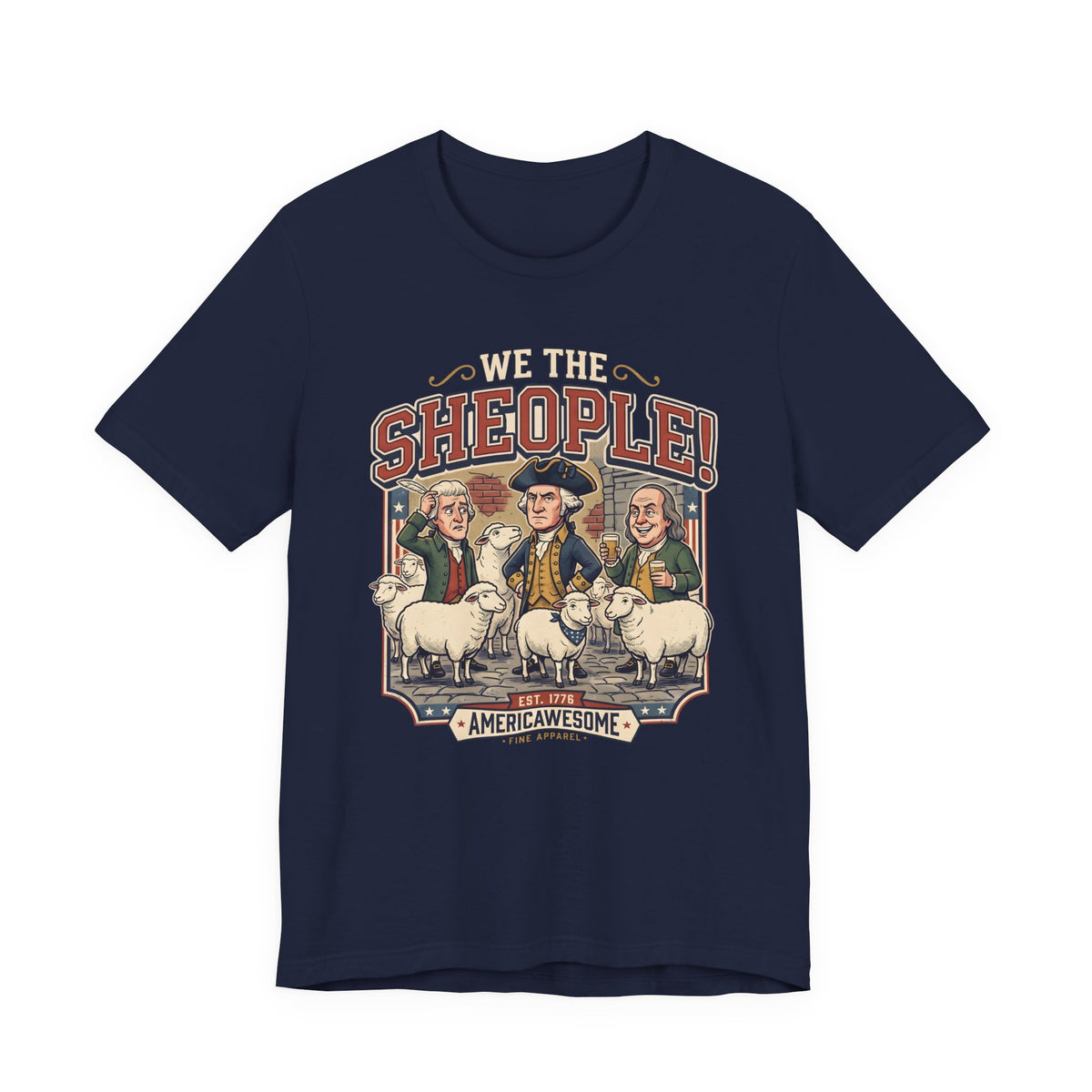 WE THE SHEOPLE! graphic tee in Black, front view.